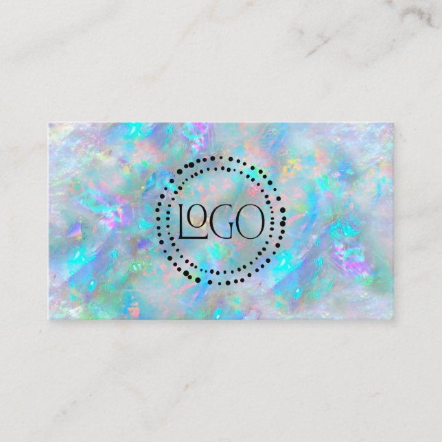 your logo opal texture background business card (Front)