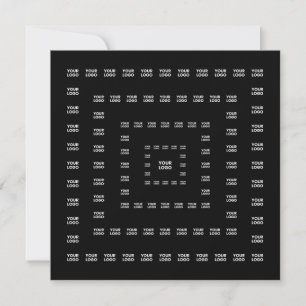 Your Logo or Any Design/Image   Square Pattern  Note Card