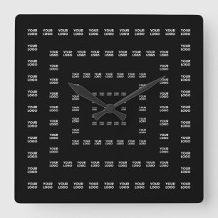 Your Logo or Any Design/Image   Square Pattern  Wall Clock