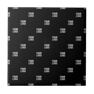 Your Logo or Any Image Diagonal Stripes Ceramic Tile