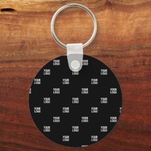 Your Logo or Any Image Diagonal Stripes Keychain