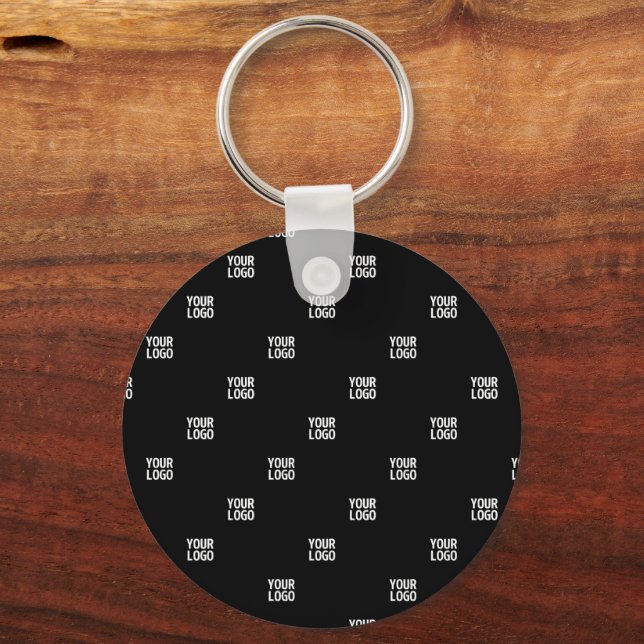 Your Logo or Any Image | Diagonal Stripes  Keychain (Front)