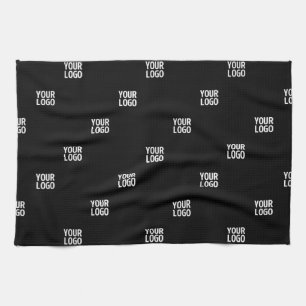 Your Logo or Any Image   Diagonal Stripes  Kitchen Towel