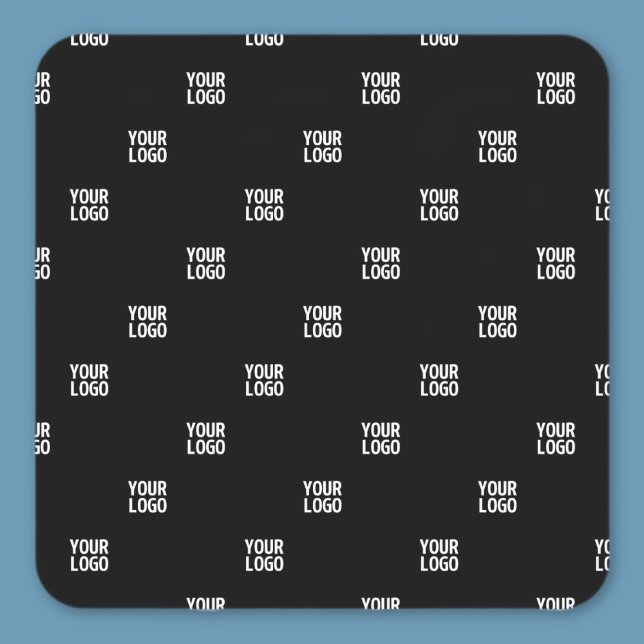 Your Logo or Any Image | Diagonal Stripes  Square Sticker (Creator Uploaded)