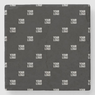 Your Logo or Any Image Diagonal Stripes Stone Coaster