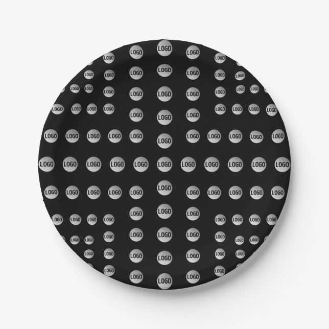 Your Logo or Any Image | Unique Modern Pattern  Paper Plates (Front)