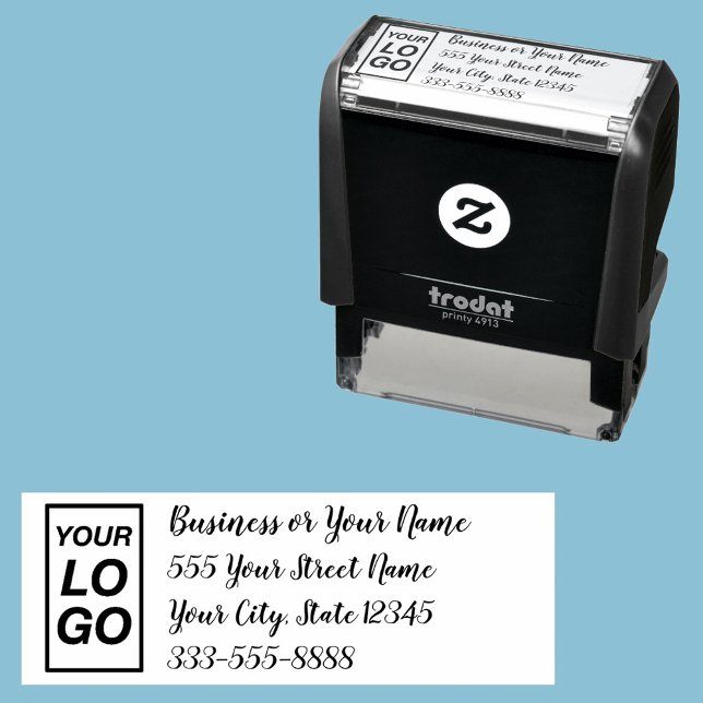 Your Logo or Art DIY Name Address Phone Script Self-inking Stamp (Creator Uploaded)