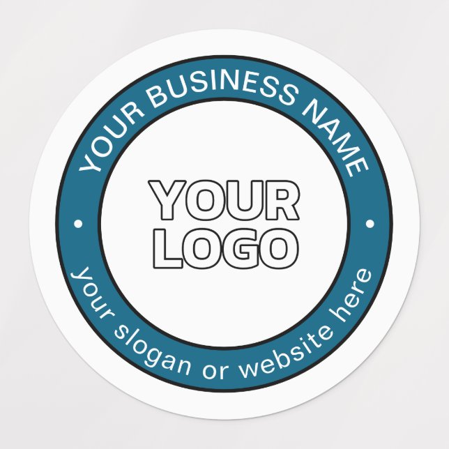 Your Logo or Design & Circular Text | Waterproof  Labels (Design 1)