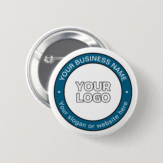Your Logo or Design & Customizable Circular Text Button (Front & Back)