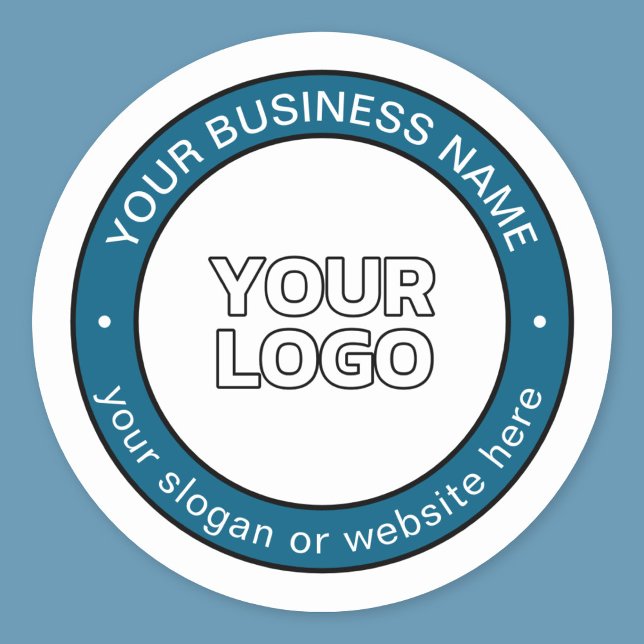 Your Logo or Design & Customizable Circular Text Classic Round Sticker (Creator Uploaded)