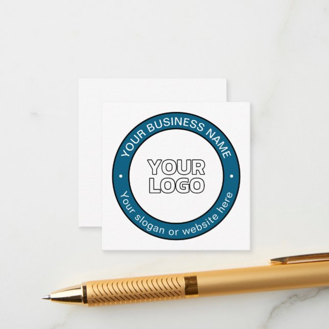 Your Logo or Design & Customizable Circular Text Enclosure Card (Front/Back In Situ)
