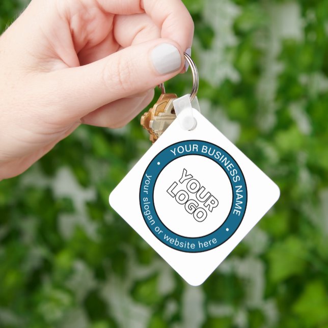 Your Logo or Design & Customizable Circular Text Keychain (Hand)