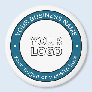 Your Logo or Design & Customizable Circular Text Magnet