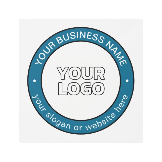 Your Logo or Design & Customizable Circular Text Metal Print (Front)