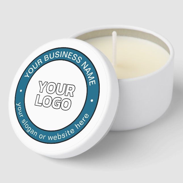 Your Logo or Design & Customizable Circular Text Mini Candle Favors (Corner)