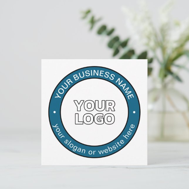 Your Logo or Design & Customizable Circular Text Note Card (Standing Front)