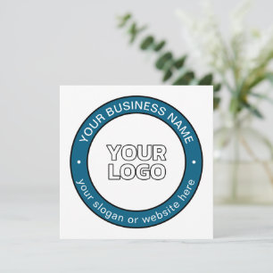 Your Logo or Design & Customizable Circular Text Note Card