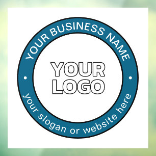 Your Logo or Design & Customizable Circular Text Window Cling