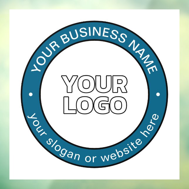 Your Logo or Design & Customizable Circular Text Window Cling (Sheet 3)