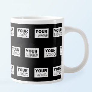 Your Logo or Design   Editable Color Background  Giant Coffee Mug