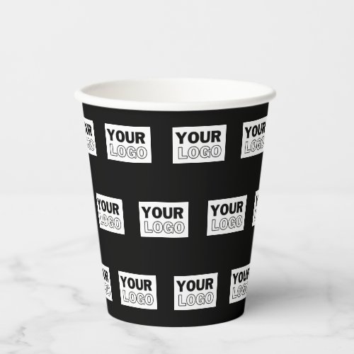 Your Logo or Design  Editable Color Background  Paper Cups