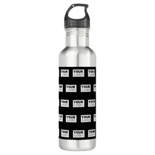 Your Logo or Design Editable Color Background Stainless Steel Water Bottle