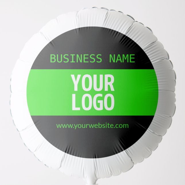 Your Logo or Image | Black & Bright Green Balloon (Front)