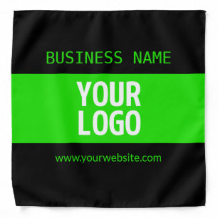 Your Logo or Image   Black & Bright Green Bandana