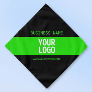 Your Logo or Image Black & Bright Green Bandana