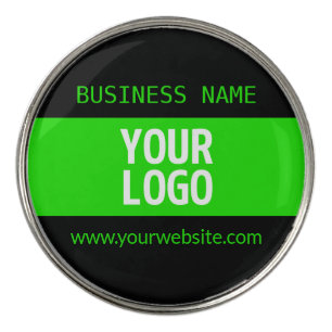 Your Logo or Image Black & Bright Green Golf Ball Marker