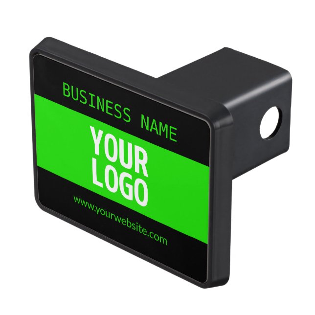 Your Logo or Image | Black & Bright Green Hitch Cover (Top Right)