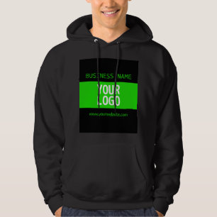 Your Logo or Image Black & Bright Green Hoodie