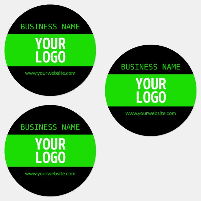 Your Logo or Image | Black & Bright Green Labels (Group)