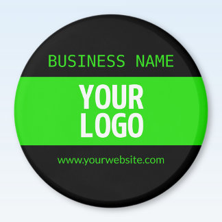 Your Logo or Image | Black & Bright Green Magnet