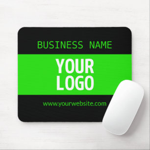 Your Logo or Image Black & Bright Green Mouse Pad