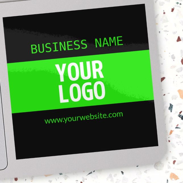 Your Logo or Image | Black & Bright Green Sticker (Creator Uploaded)
