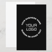 Your Logo or Image & Editable Text | Black & White (Front/Back)