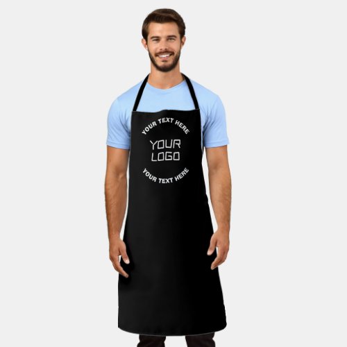 Your Logo or Image  Editable Text  Black  White Apron