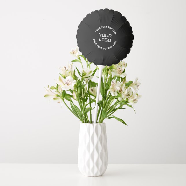 Your Logo or Image & Editable Text | Black & White Balloon (Vase)