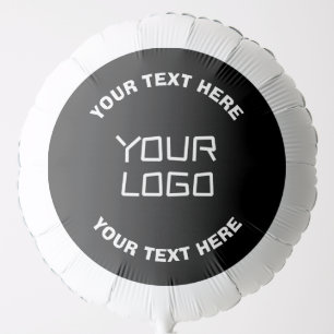 Your Logo or Image & Editable Text Black & White Balloon