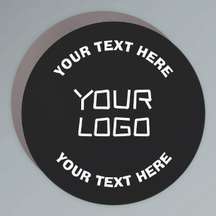 Your Logo or Image & Editable Text   Black & White Car Magnet