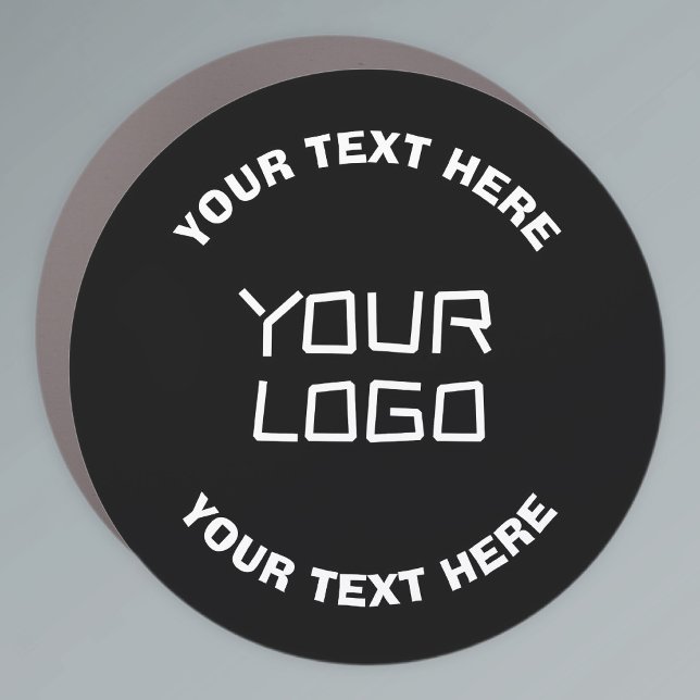 Your Logo or Image & Editable Text | Black & White Car Magnet (Creator Uploaded)