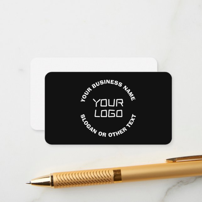 Your Logo or Image & Editable Text | Black & White Enclosure Card (Front/Back In Situ)