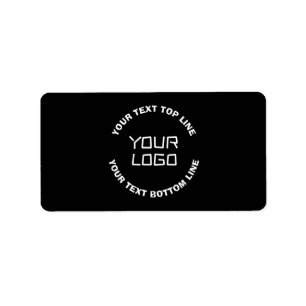 Your Logo or Image & Editable Text   Black & White Label