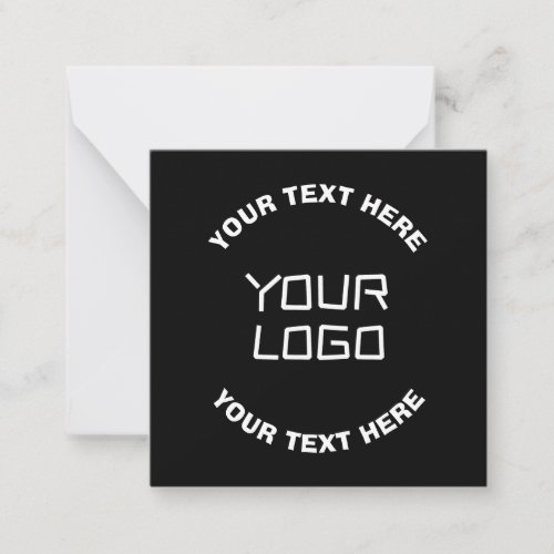 Your Logo or Image  Editable Text  Black  White Note Card