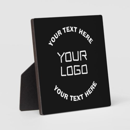 Your Logo or Image  Editable Text  Black  White Plaque