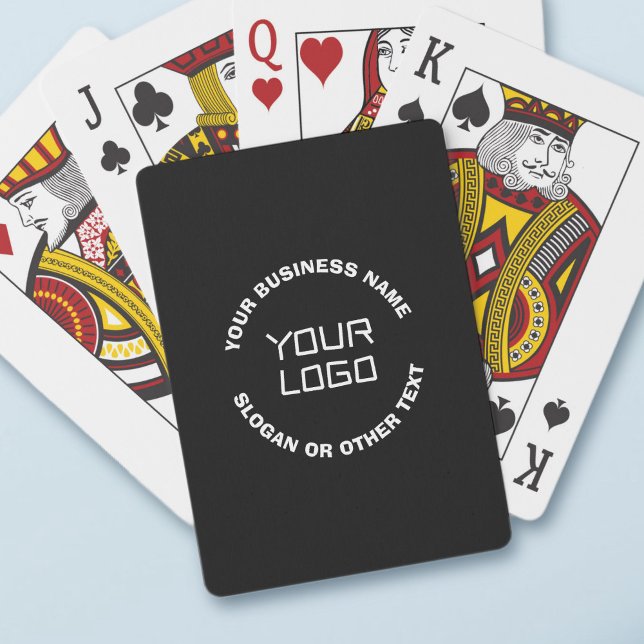 Your Logo or Image & Editable Text | Black & White Poker Cards (Creator Uploaded)