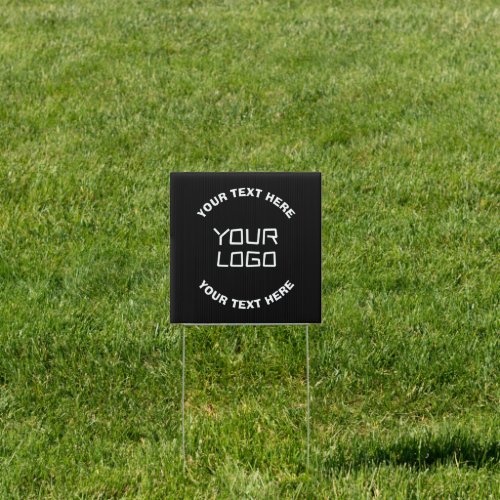 Your Logo or Image  Editable Text  Black  White Sign