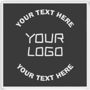 Your Logo or Image & Editable Text Black & White Sticker