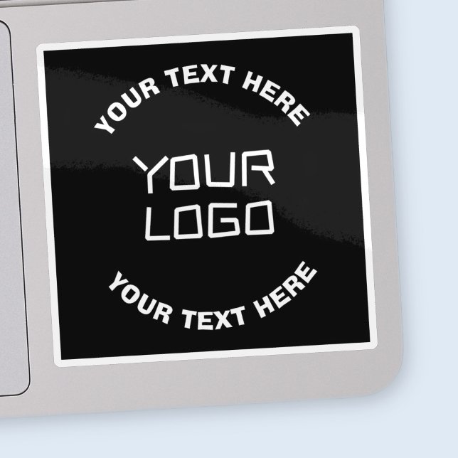 Your Logo or Image & Editable Text | Black & White Sticker (Creator Uploaded)
